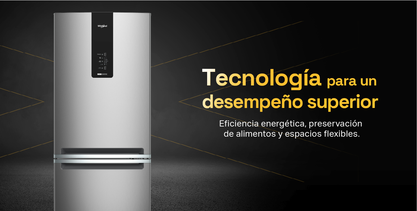 Nevecón 4 puertas Whirlpool 7501545587931 con 5 tecnologías, xpert inverter y con 592 litros de capacidad.